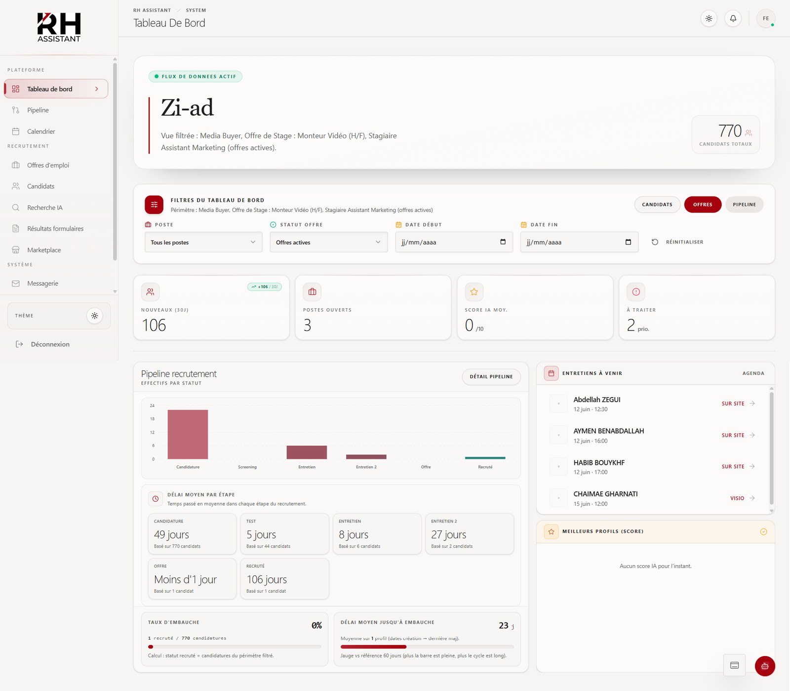 RH Assistant Interface - Pipeline